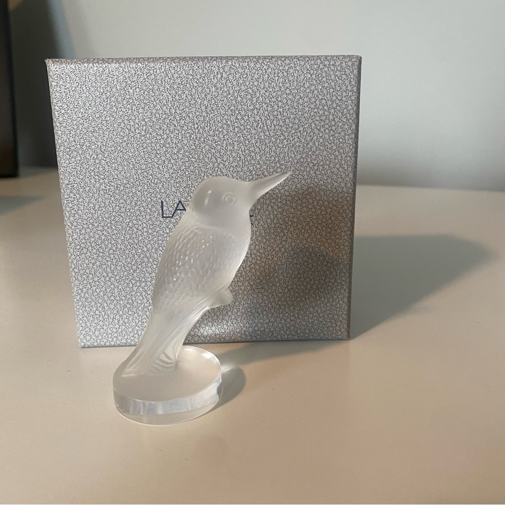 Lalique Bird on Branch Sculpture